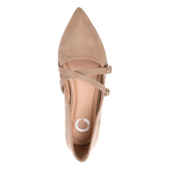 Journee Women's Patricia Pointed Toe Ballet Flats Taupe Size 7 W - Picture 4 of 5